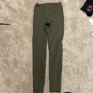 Fast and free lululemon size 4 leggings in olive green 28” inseam